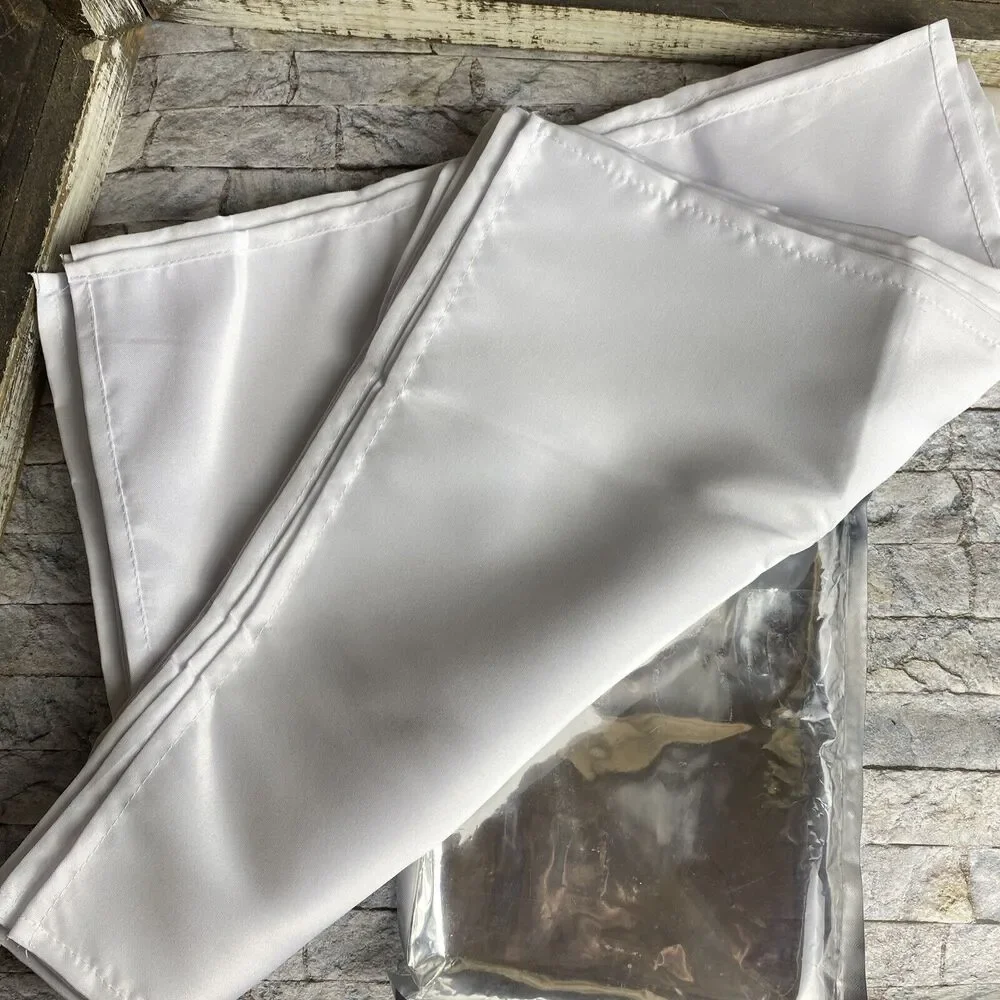 Set Of 12 White Cloth Napkins Solid Washable 17X17in Fabric Napkins